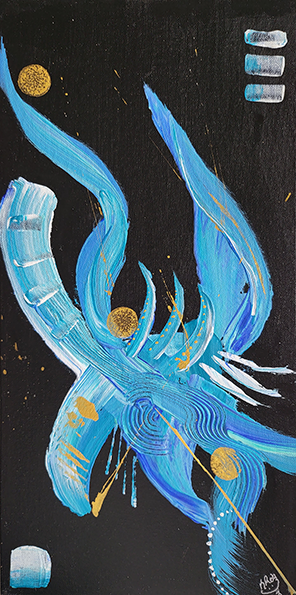 Cerulean Elegance Original Artwork