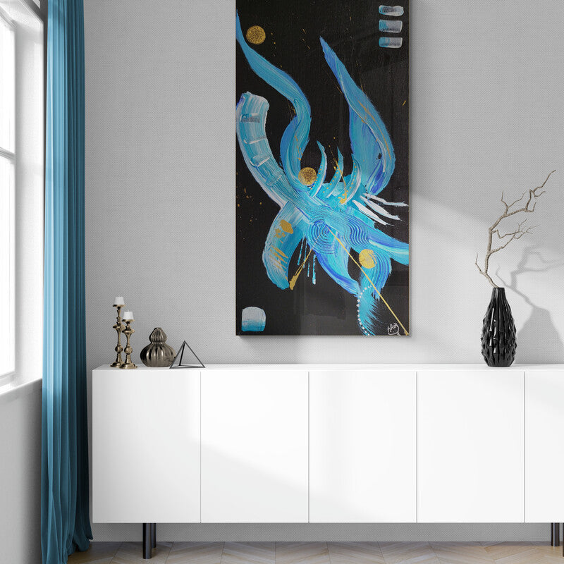 Cerulean Elegance Original Artwork