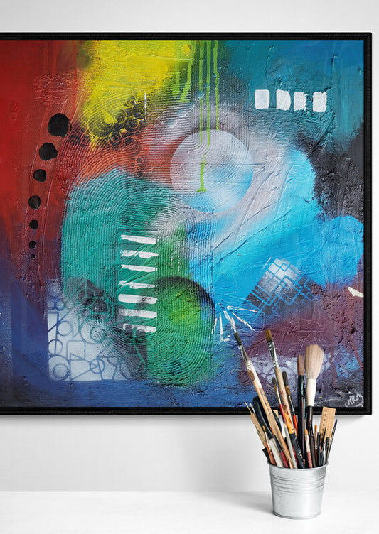 Ghost Original Abstract Acrylic Canvas, 20" x 20"