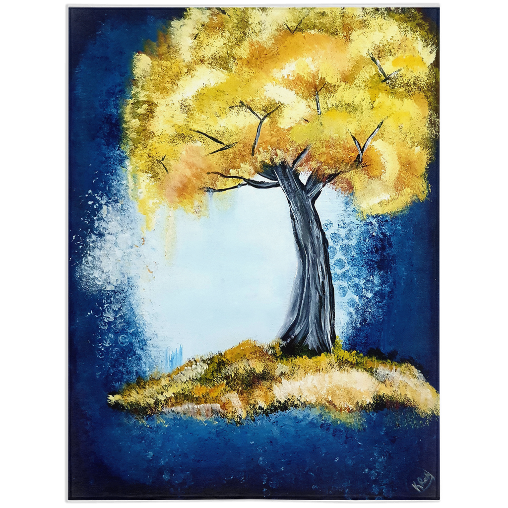 TreeMistYellow Minky Blanket