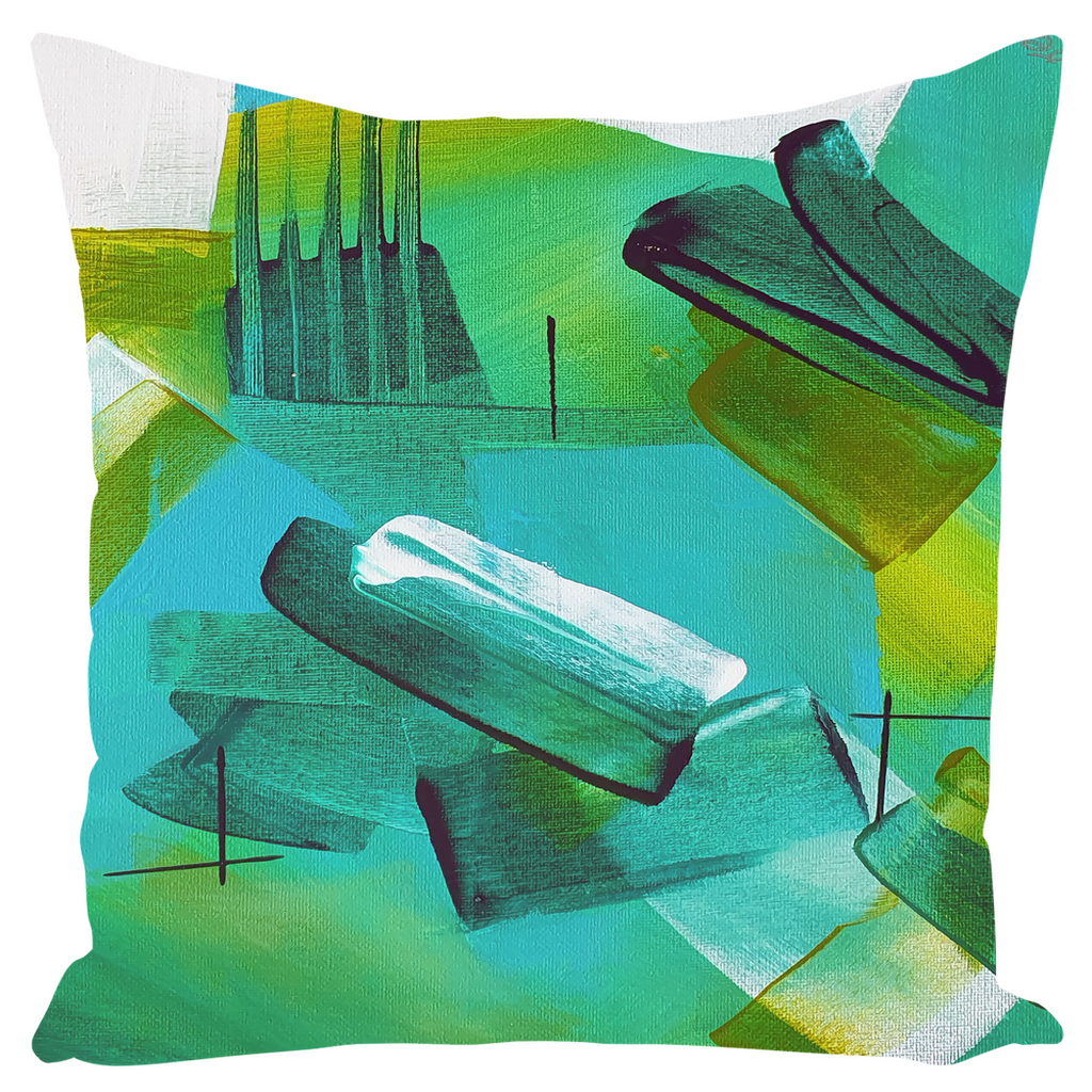 Green Matrix Throw Pillows