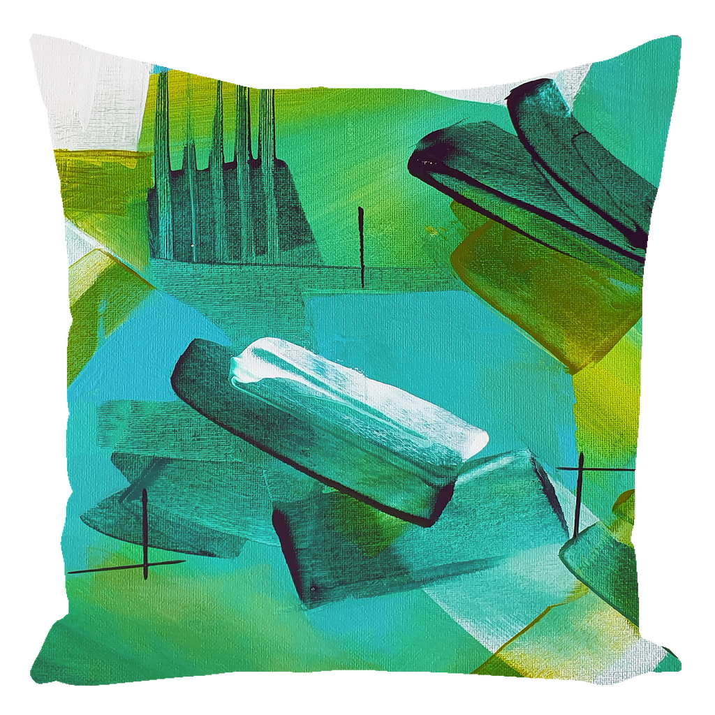 Green Matrix Throw Pillows