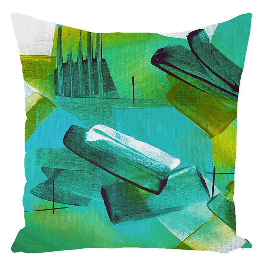Green Matrix Throw Pillows