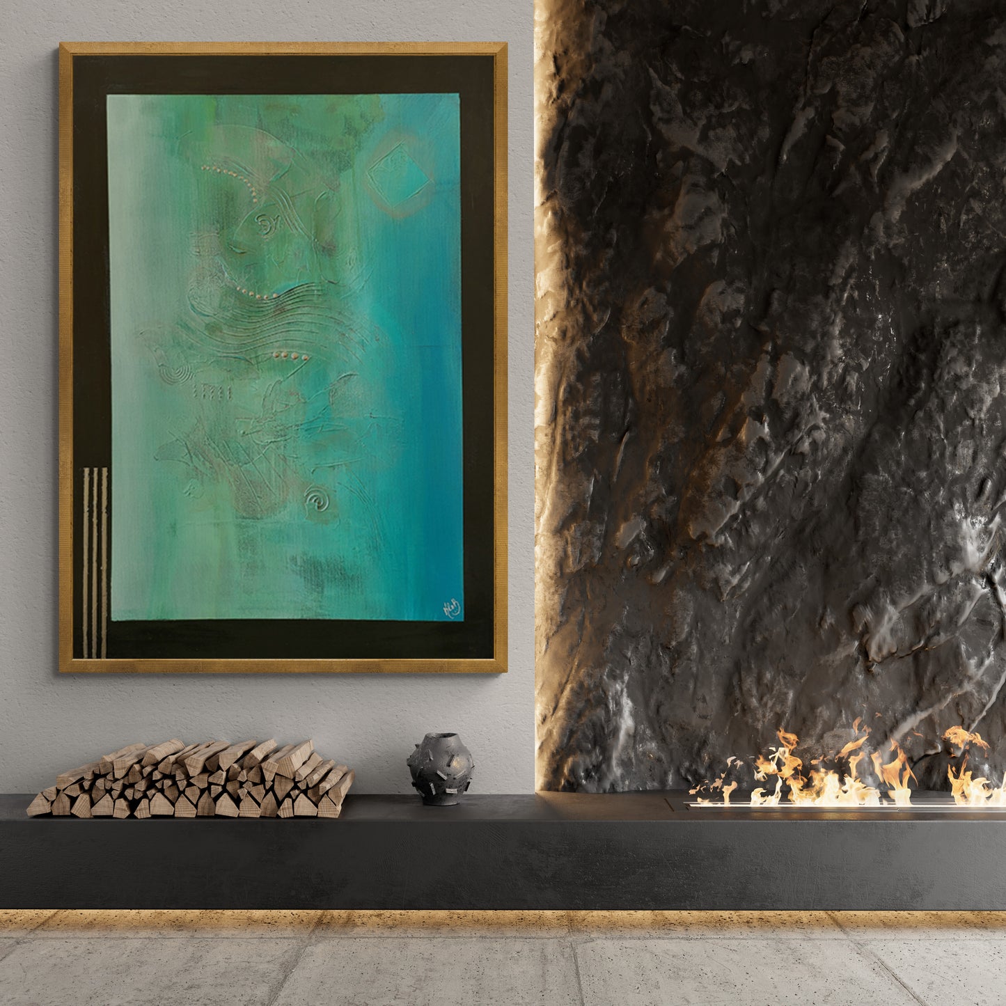 Emerald Waves Original Artwork