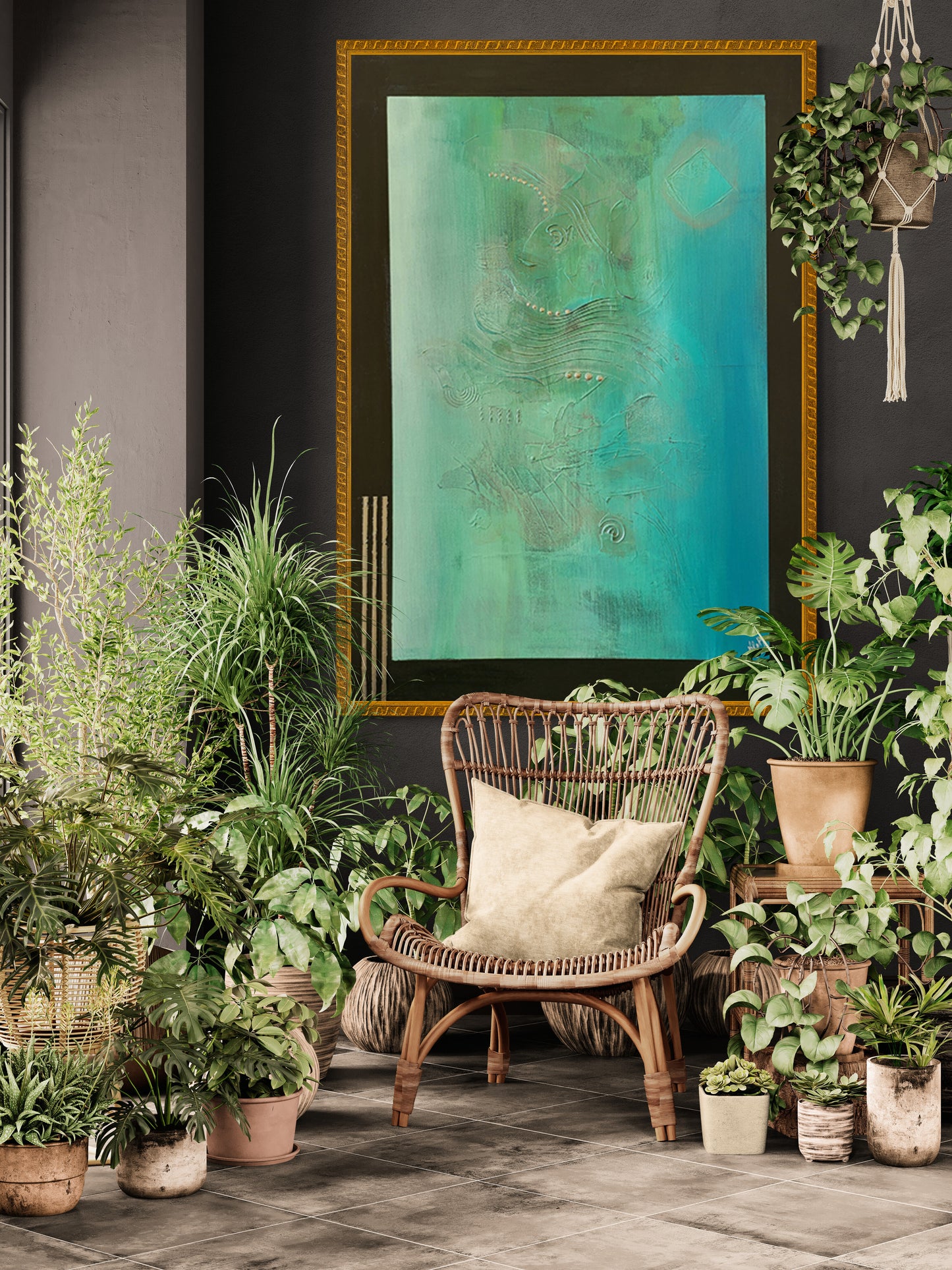 Emerald Waves Original Artwork
