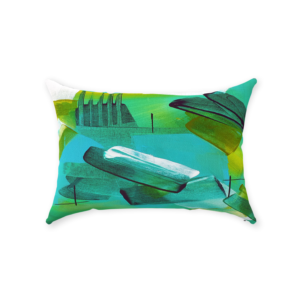 Green Matrix Throw Pillows
