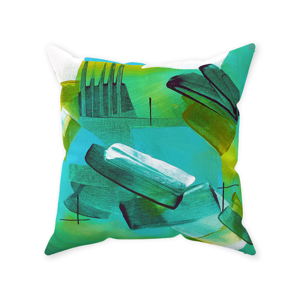 Green Matrix Throw Pillows