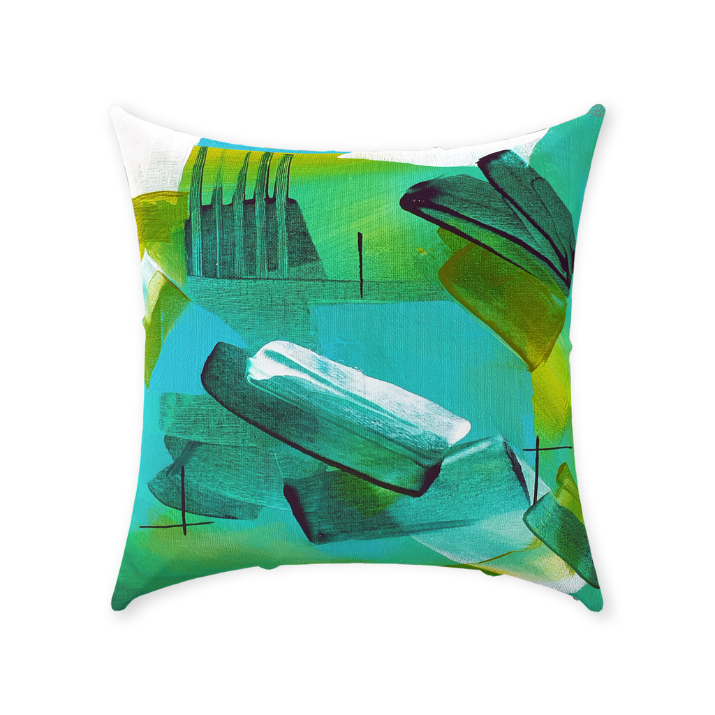 Green Matrix Throw Pillows