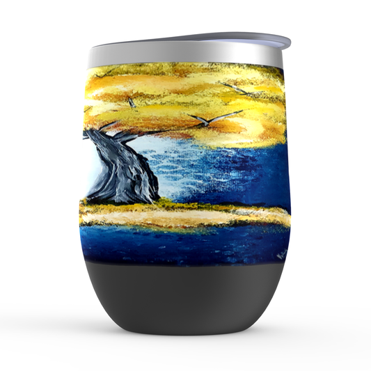 TreeMistYellow Stemless Wine Tumblers