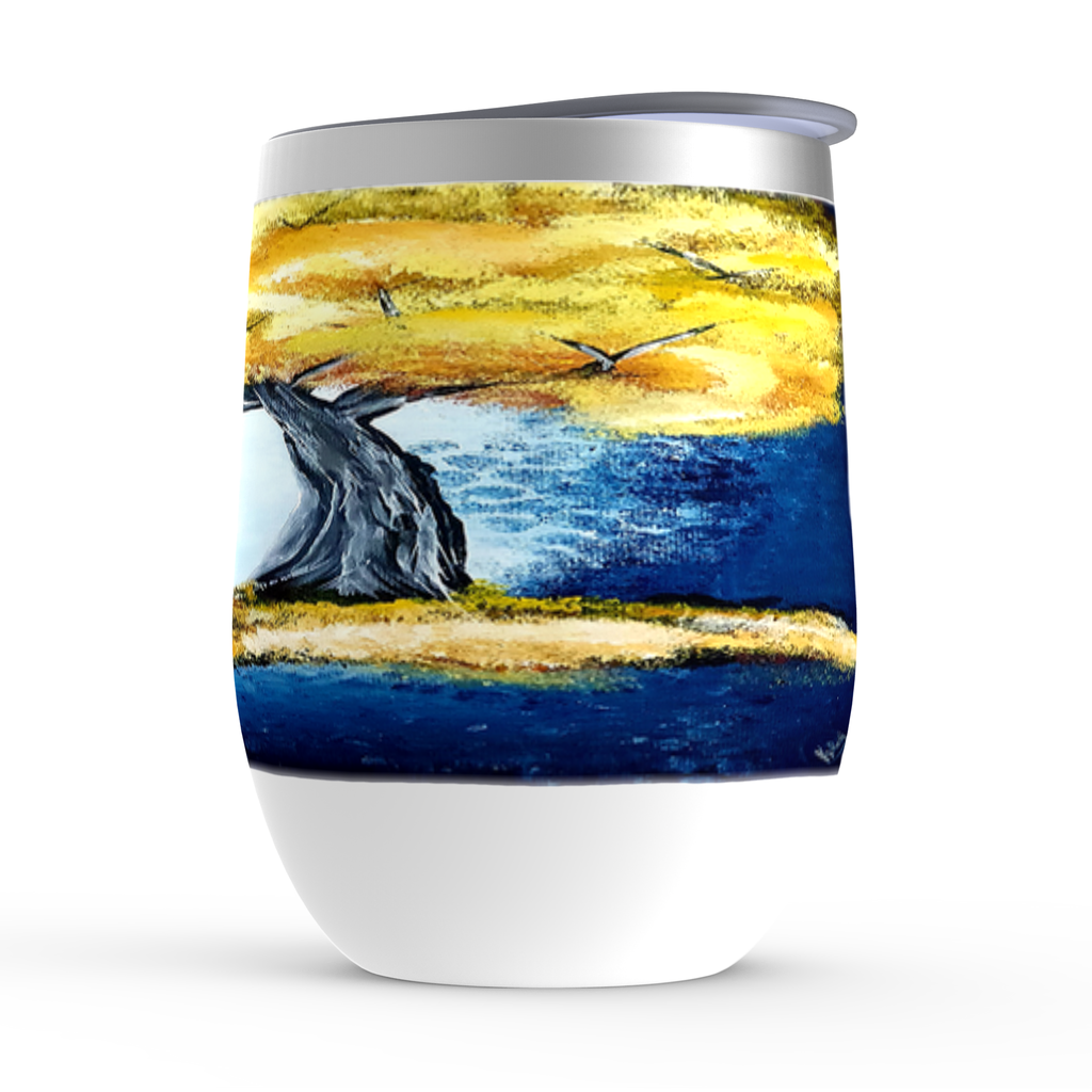 TreeMistYellow Stemless Wine Tumblers