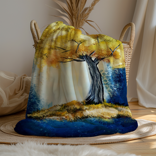 TreeMistYellow Minky Blanket