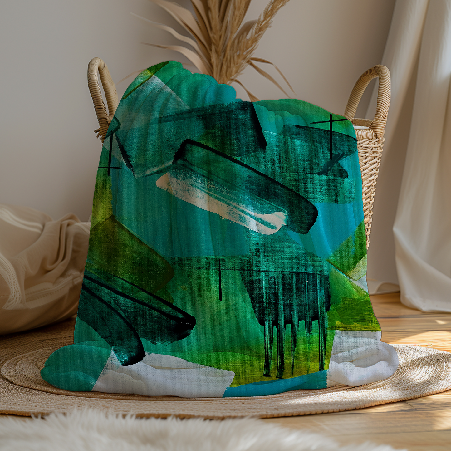 Green Matrix Minky Blankets