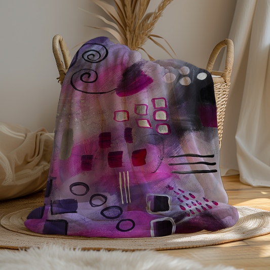 IntuitiveHues No. 29 — Minky Throw Blanket | Cultural Art Home Decor