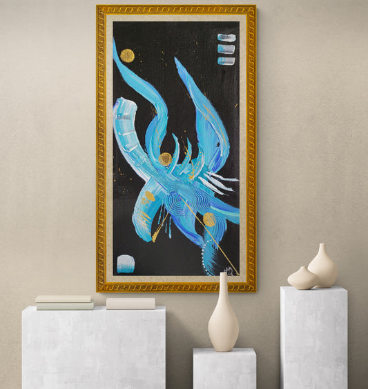 Cerulean Elegance Original Artwork