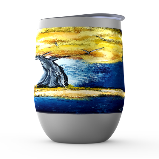 TreeMistYellow Stemless Wine Tumblers